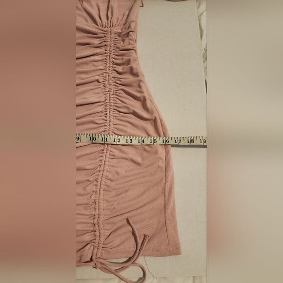 New Zara Pale Pink Mini Ruched Dress Blogger Favorite Size Medium - Picture 8 of 13